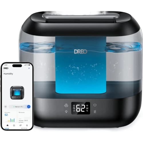 Dreo Smart Cool Mist Humidifier 4L Top Fill with App & Voice Control, Nightlight, 36H Runtime, Ultra Quiet for Bedroom & Baby
