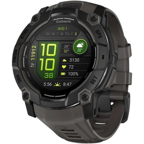 Refurbished (Excellent) - Garmin Instinct 3 50mm AMOLED Rugged Outdoor GPS Smartwatch with Flashlight, Metal-Reinforced Bezel, Garmin Pay, Up to 18 Days Battery - Charcoal