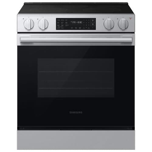 Samsung BESPOKE 30" 6.3 Cu. Ft. Fan Convection Smooth Top Slide-In Electric Range (NSE70H63SRAC) - Stainless Steel