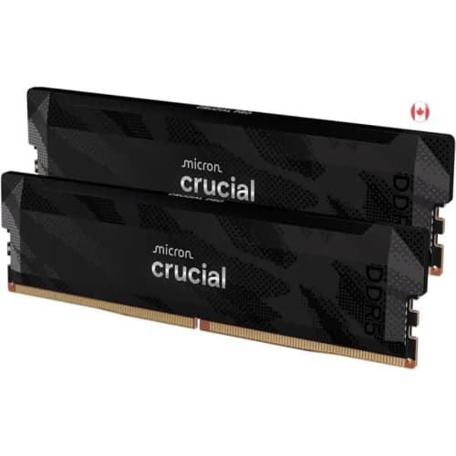 Crucial Pro DDR5 32GB (2x16GB) 6400MHz CL32 Desktop RAM – Intel XMP 3.0 & AMD EXPO, Gaming & Overclocking Memory, Black (CP2K16G64C32U5B)