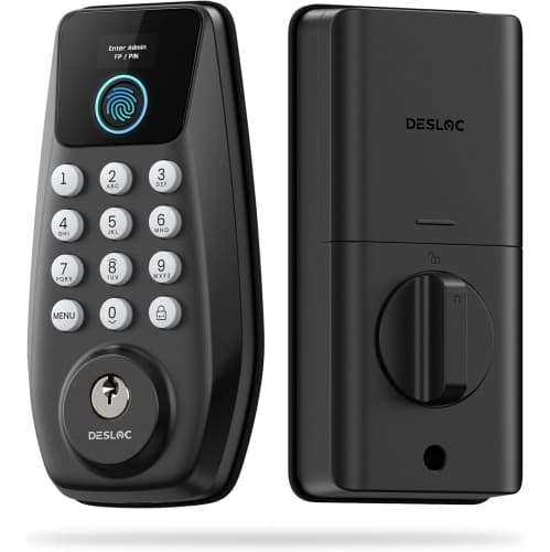 DESLOC C110 Fingerprint Smart Door Lock with LockVue Display – Black