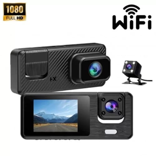 INF Q301 Triple Lens WiFi Dash Cam - 1080P Front, Center and Rear Recording with 32GTF Card