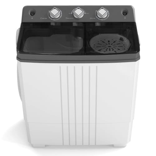 Costway Twin Tub Portable Washer with Drain Pump - Gray & White