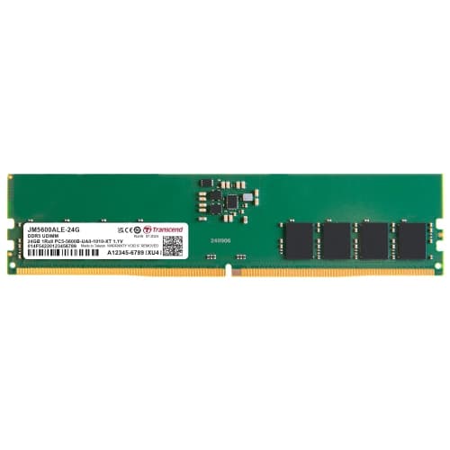 Transcend 24GB DDR5 5600 U-DIMM 1Rx8 1.1V, RAM, Desktop Memory Module - JM5600ALE-24G