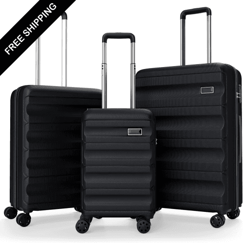 Luggage Sets 3 Pieces Hardside Suitcase with Spinner Wheels & Lock, 20” Carry On, 24” & 28” Checked Luggage Set, Lightweight Portable for Travel, Business