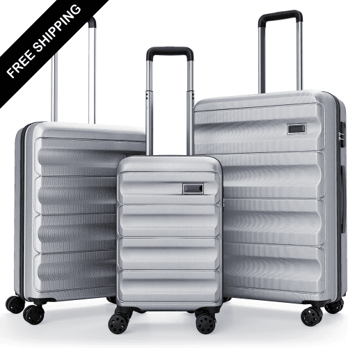 Luggage Sets 3 Pieces Hardside Suitcase with Spinner Wheels & Lock, 20” Carry On, 24” & 28” Checked Luggage Set, Lightweight Portable for Travel, Business