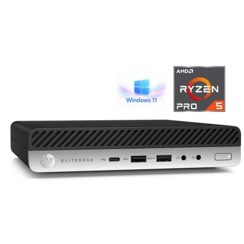 HP ProDesk 705 G4 Mini / AMD Ryzen 5 PRO 2400GE / 16GB RAM / 256GB NVMe SSD / Windows 11 Pro / WiFi - Business Desktop PC Computer - Refurbished (Good)