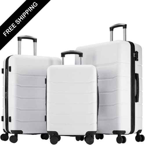 Luggage Spinner Wheels Lightweight Expandable Travel Hard Shell Suitcases with TSA Lock, 3-PCS Set (20/24/28 inch)