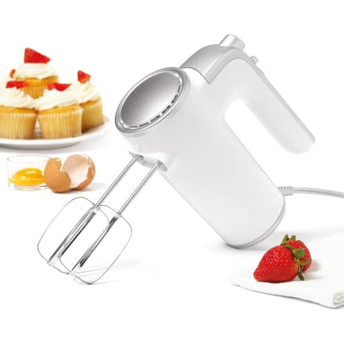 Electric Hand Mixer - 5-Speed with Dough Hooks, 250W Power & Self-Standing Design for Easy Baking