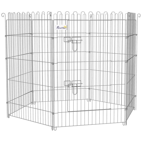 PawHut Dog Playpen Puppy Play Pen, 8 Panels Pet Exercise Fences for Outside Indoor, 36"H