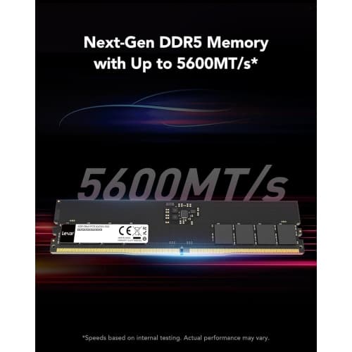 Lexar UDIMM 32GB DDR5 RAM 5600MHz 288-Pin DDR5 UDIMM Computer RAM, High Performance UDIMM Memory for PC Memory 1.1V CL46-45-45-90