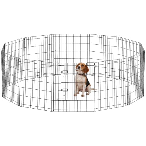 PawHut Dog Playpen Puppy Play Pen, 12 Panels Pet Exercise Fences for Outside Indoor, 30"H