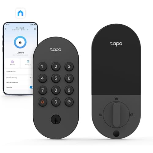 Tapo Smart Wi-Fi Deadbolt Door Lock with Keyless Tactile Buttons, App Monitoring, Auto-Lock, IP54 Weatherproof, BHMA Grade 3 (DL100)
