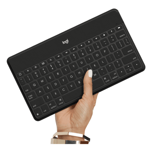 Refurbished (Good) - Logitech Keys-To-Go Super-Slim and Super-Light Bluetooth Keyboard for iPhone, iPad, Mac, and Apple TV - Black (920-008536)