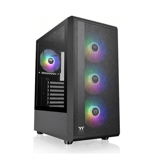 Thermaltake S200 Plus TG ARGB Mid-Tower PC Case with 4 Pre-Installed Fans