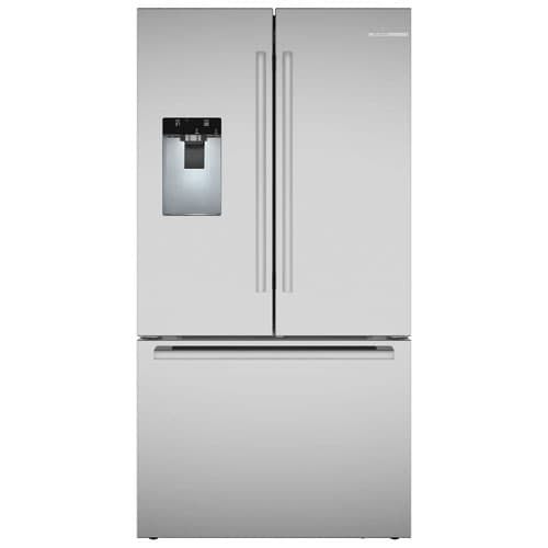 Bosch 800 Series 36" 21.6 Cu. Ft. French Door Refrigerator with Water & Ice Dispenser (B36CD80SNS) -Stainless Steel