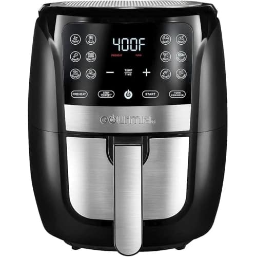Gourmia Air Fryer Oven Digital Display 6 Quart Large AirFryer Cooker 12 Touch Cooking Presets, XL Air Fryer Basket 1500w Power Multifunction Stainless Steel (Refurbished:Excellent)