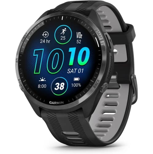 Refurbished (Good) - Garmin Forerunner 965 47mm AMOLED GPS Running Smartwatch – Black/Powder Grey