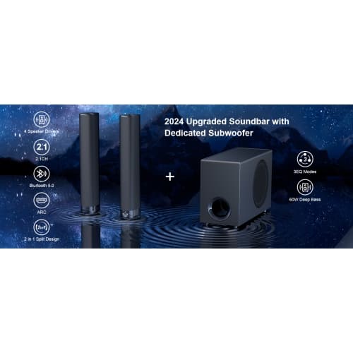 2.1 Channel Bluetooth Soundbar with Subwoofer