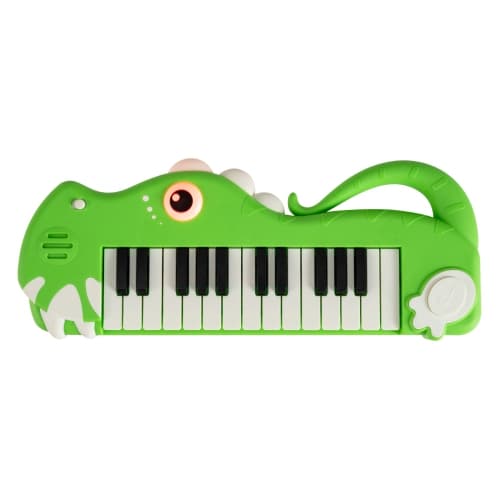 Costway 25-Key Kids Piano Keyboard Dinosaur Shape Toy Digital Piano with Built-in Music & Light Red