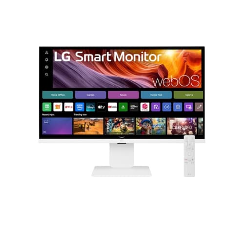 LG 31.5” 4K UHD IPS Smart Monitor with webOS, USB-C 65W, ThinQ Home Dashboard, AirPlay 2, Bluetooth, Streaming Apps, Remote Work Ready, Tilt & Height, 32U830SA-W
