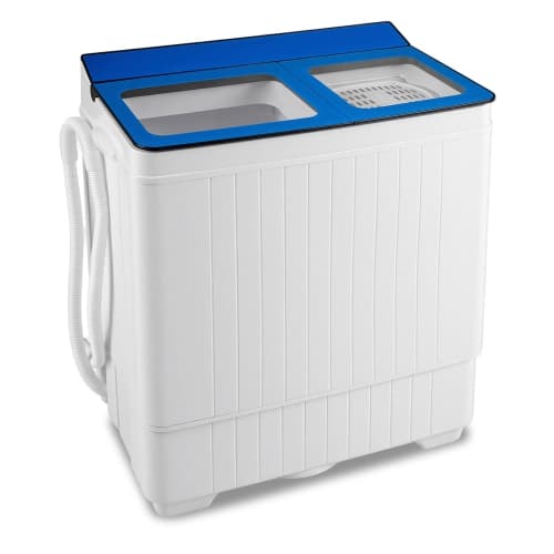 Costway Portable Washing Machine with 18 LBS Washer 8 LBS Spinner Combo Twin Tub Washer Blue/Black/Gray & White