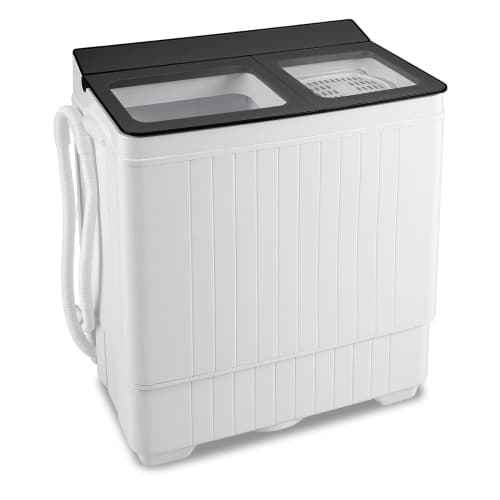Costway Portable Washing Machine with 18 LBS Washer 8 LBS Spinner Combo Twin Tub Washer Blue/Black/Gray & White
