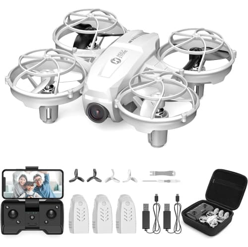 Holy Stone HS420 Mini Drone with 1080P HD FPV Camera for Kids Adults Beginners, Pocket RC Quadcopter with 3 Batteries,Toss to Launch,Gesture Selfie, Altitude Hold, White