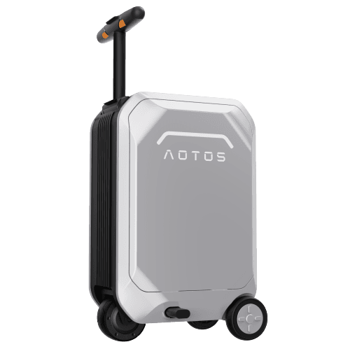 AOTOS L2 Smart Rideable Luggage: 22" Roller Carry-on, TSA & Airline Approved Hardshell. Zipperless Smart Travel Suitcase with App Control & Wheels for Airport Travel (Silver)