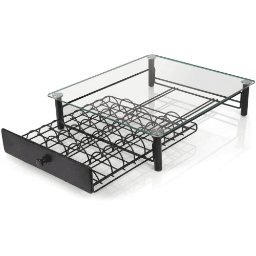 Eastsign Tempered Glass Coffee Pod Drawer for Nespresso Vertuo, Holds 40 Capsules (1.35 & 2.7 oz), Compatible with Vertuo Next & Vertuo Plus Coffee Machines