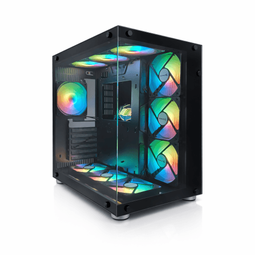 SAMCO UFOII Black Computer Case + 4x 120mm RGB Case Fan (PK120)