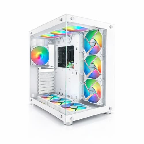 SAMCO UFOII White Gaming Computer Case (PK120) 4 x 120mm RGB fans