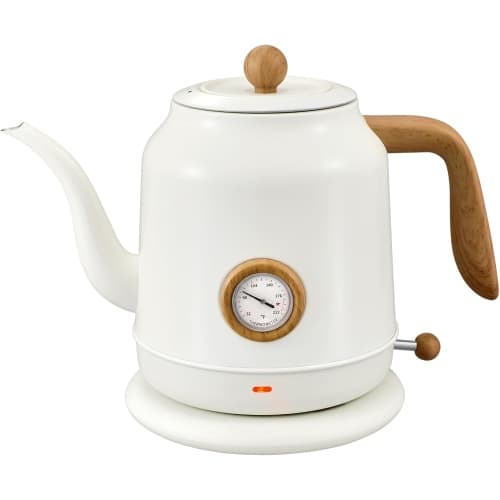 1.2L Electric Gooseneck Kettle with thermometer, Tea Kettle for Boiling Water, Gooseneck Electric Kettle for Coffee & Tea