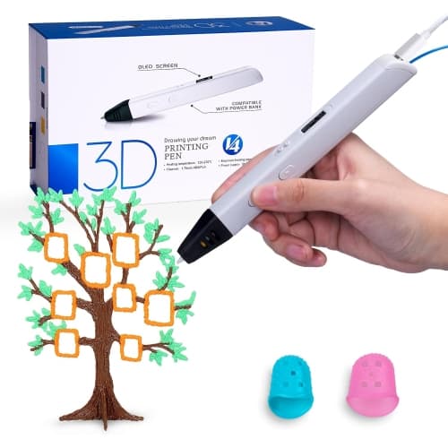 Professional Printing 3D Pen with LED Display Drawing Pen 1.75mm PLA Filament, Stencil Bool, Charger for Kids and Adults