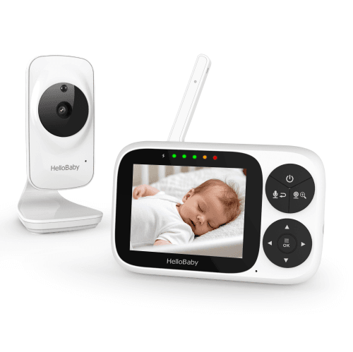 HelloBaby HB2033 Video Baby Monitor with Camera and Audio, 1000ft Range, VOX, Night Vision, 3.2" LCD
