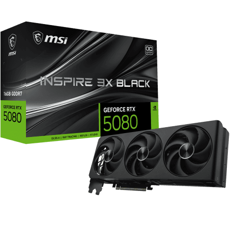 MSI GeForce RTX 5080 16G INSPIRE 3X OC BLACK, GDDR7, PCIE5, 256 bit Video card
