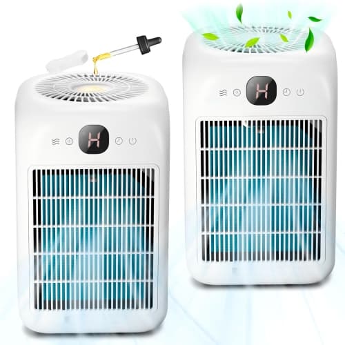 2 Pack Air Purifiers for Home Large Room Up to 908 Sq Ft, HEPA Air Purifiers for Bedroom with Aromatherapy, HEPA Filter for Smoke,Pet Dander, Pollen,Odor,99.9% of 0.1 Microns Parti