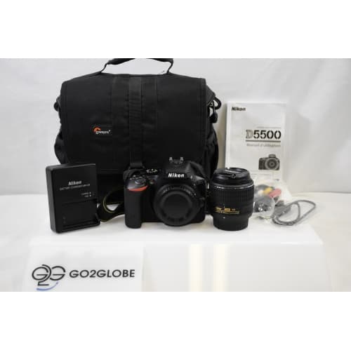 Refurbished (Good) - Nikon D5500 DSLR Camera 18-55mm VR II Lens Kit with Bag