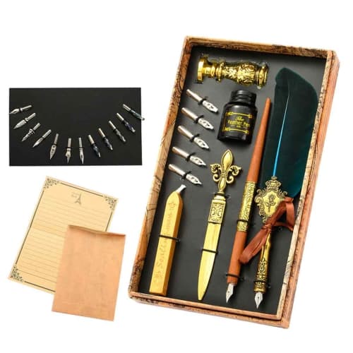 Calligraphy Dip Pen Set - Vintage Art & Craft Writing Kit