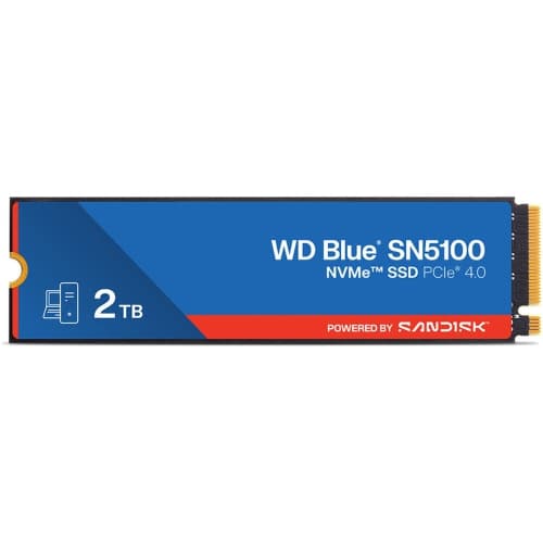 WD Blue SN5100 2TB NVMe SSD - M.2 2280, PCIe Gen 4.0, Internal Solid State Drive - Read Speeds Up to 7,100MB/s, Upgrade Storage for PC/Laptops - WDS200T5B0E