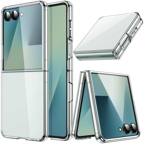 Case for Samsung Galaxy Z Flip 7 2025, Crystal Transparent Hard PC Shell, Anti-Scratch Shockproof Slim Protective Phone Cover (Clear)
