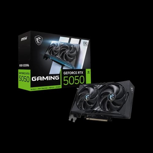 MSI Gaming RTX 5050 8G Gaming OC Graphics Card (8GB GDDR6,128-bit, Extreme Performance: 2647 MHz, DisplayPort x3 2.1a, HDMI 2.1b, NVIDIA Blackwell Architecture)