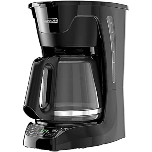 BLACK Programmable Digital Coffeemaker, 12-Cup Coffee Machine