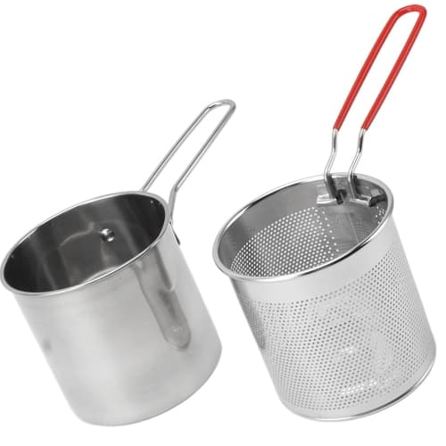 Deep Fryer Pot Frying Pan with Strainer Basket and Handle