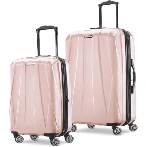 Samsonite Centric 2 2-Piece Hardshell Luggage Set (Carry-On & Medium) – Expandable, TSA Lock, Spinner Wheels, Blossom Pink
