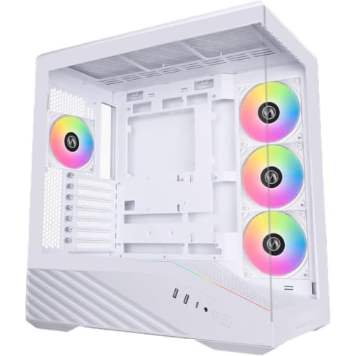 Lian Li V100 ATX Mid-Tower PC Case, 4 x 120mm ARGB PWM Fans Pre-Installed, LED RGB Strip, Display Platform with Tempered Glass, Optimized Airflow, Support 415mm GPUs/360mm Radiator