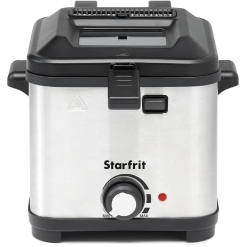 Starfrit 1.5L Compact Electric Deep Fryer - Variable Temperature - Quick-Release Magnetic Cord - Large Viewing Window - 800W