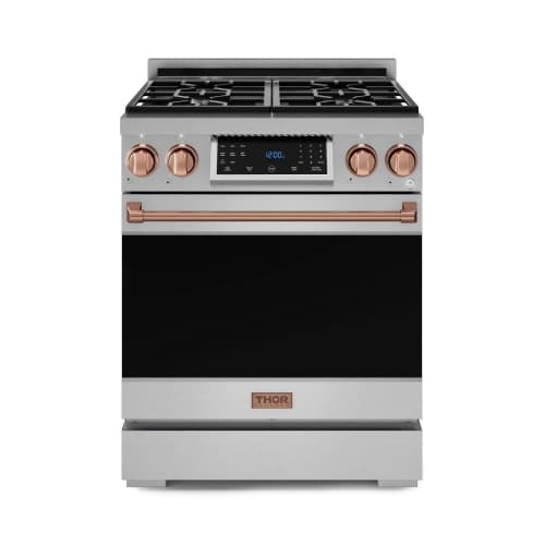 30 Inch Professional Gas Range with Tilt Panel Touch Control in Stainless Steel/Rose Gold | Gordon Ramsay Series