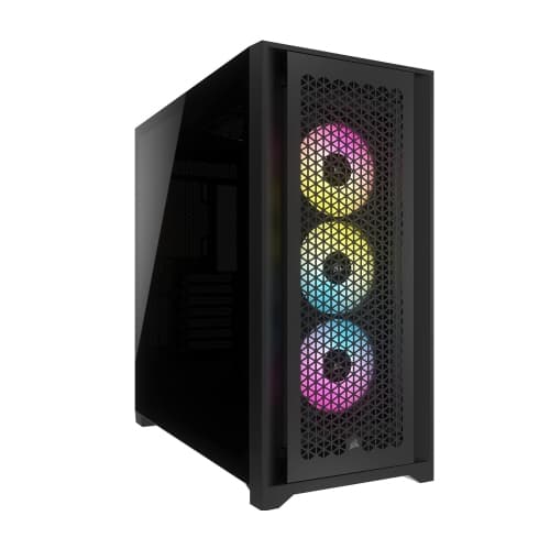 Corsair iCUE 5000D RGB AIRFLOW Mid-Tower ATX Computer Case with Tempered Glass, 3 RGB Fans & USB-C - Black