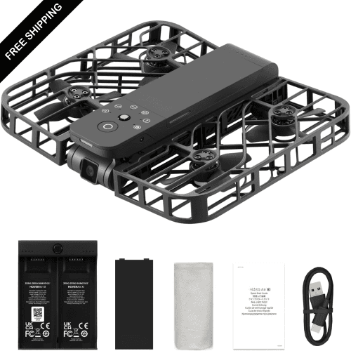 Drone with Camera, Self-Flying Camera Drone with Follow Me Mode, Foldable Mini Drone with HDR Video Capture, Palm Takeoff, Intelligent Flight Paths, Hands-Free Control Black